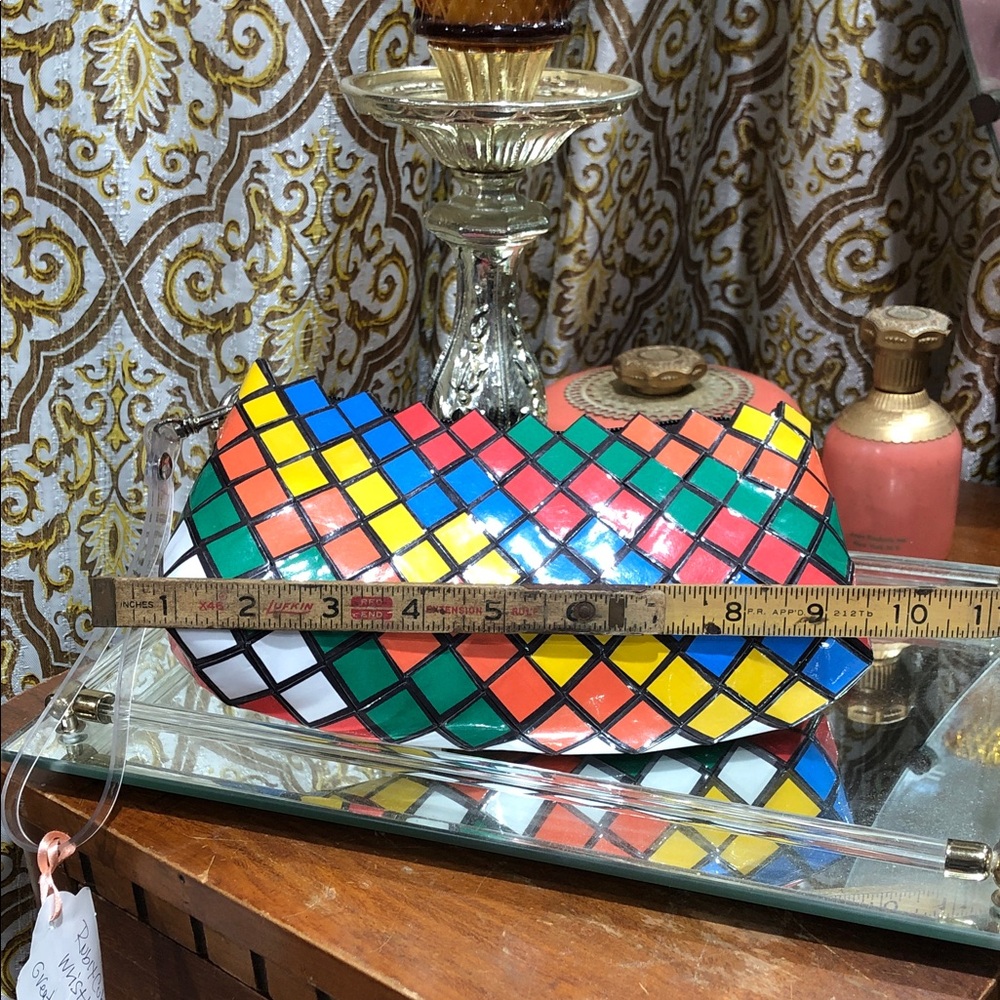 Multicolor Geometric Mosaic Clutch Bag - Vibrant Colorblock Design - Picture 4 of 4